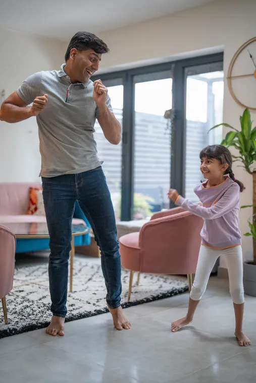 family jumping
